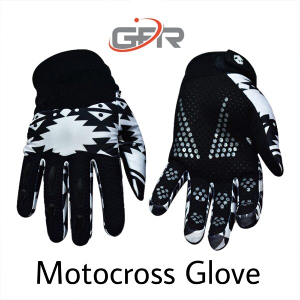 White & Black Motocross Gloves