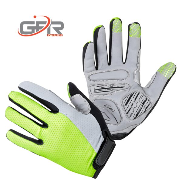 Blue/Yellow Cycling Gloves - Image 2