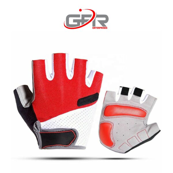 Red/Grey/Pink Half Finger Cycling Gloves